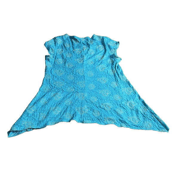 ING Fairy Y2k Asymmetrical Babydoll Blue With Gold Thread Pattern Large - Picture 6 of 7